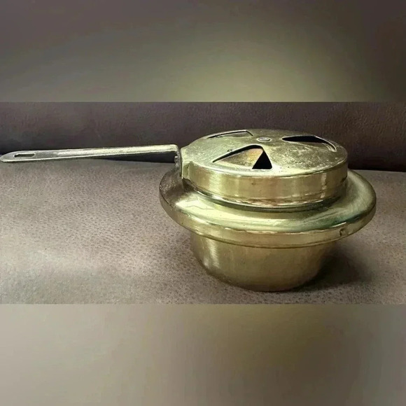 Vintage Small Brass Chafing Dish Warmer - Picture 2 of 6